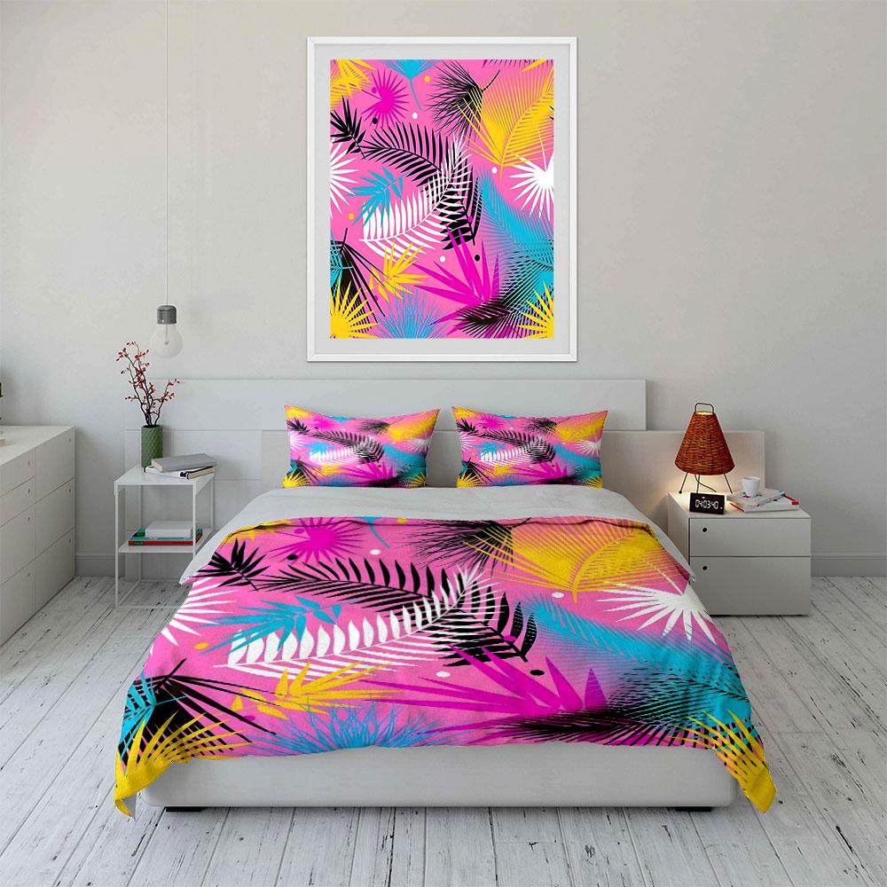 Tropical Pattern Three-Piece Set Exquisite Three-Piece Bedding Set Gift For Kids And Adults