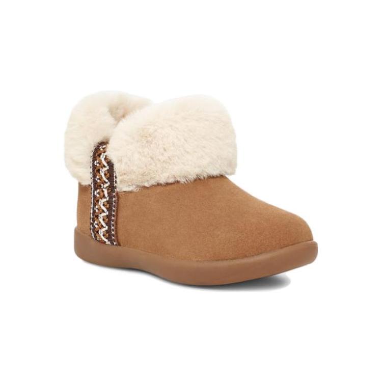 UGG Suede Comfortable And Trendy Low Shaft Kids' Boots Chestnut Kids' 1143659T-CHE