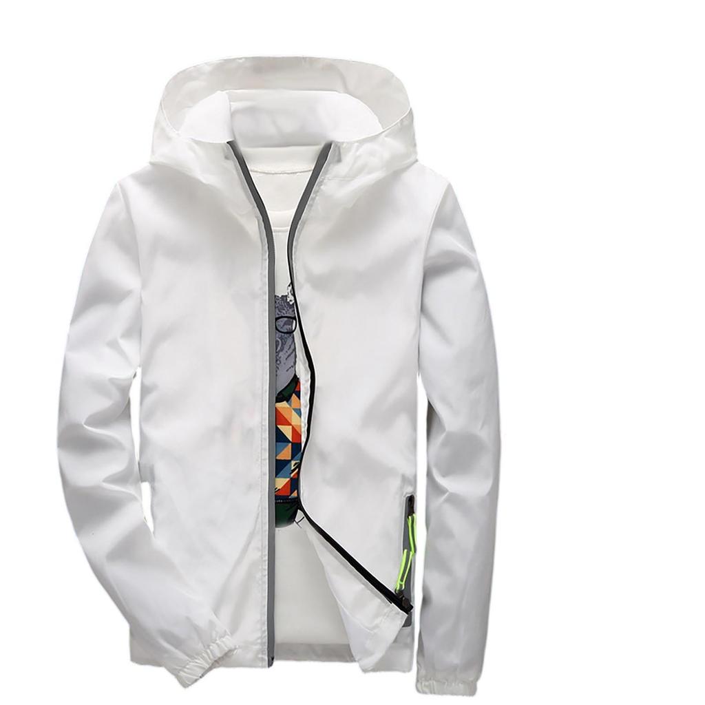 Vêtements d'extérieur amples et de couleur unie pour hommes, été, légers, grande taille, protection solaire, veste coupe-vent imperméable