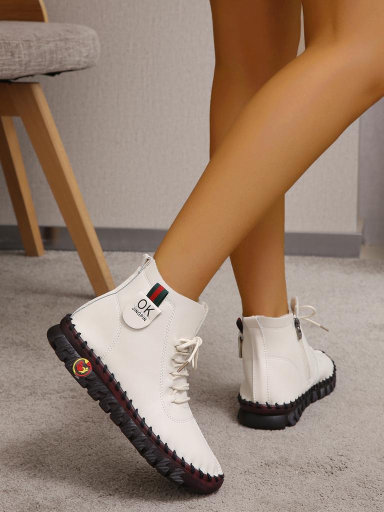 2025 Sneakers Women Shoes Platform Loafers Lace Up Leather Flat Slip-On New Spring Casual Mom Shoe Mujer Zapatos Chaussure Femme