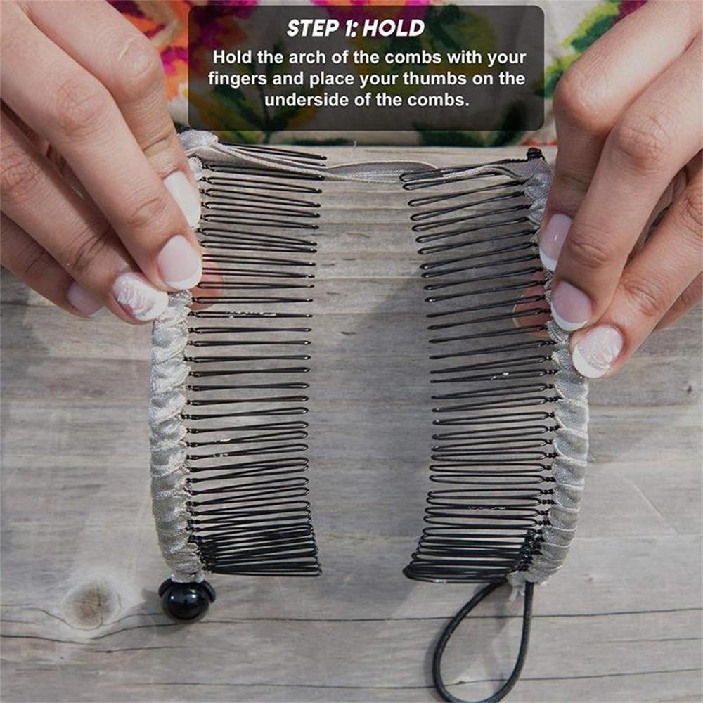 Women Girls Big Size Hair Accessories Hairpin Vintage Stretchable Banana Hair Clip Lazy Hair Comb