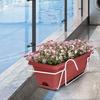 Balcony Hanging Railing Planter Flower Pot Patio Outside Detachable Tray Yard Porches Easily Install