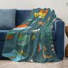Festive Christmas Throw Blanket Cozy Reversible Flannel Blanket Soft Warm Holiday Decor Gift Idea for Home Couch Bed