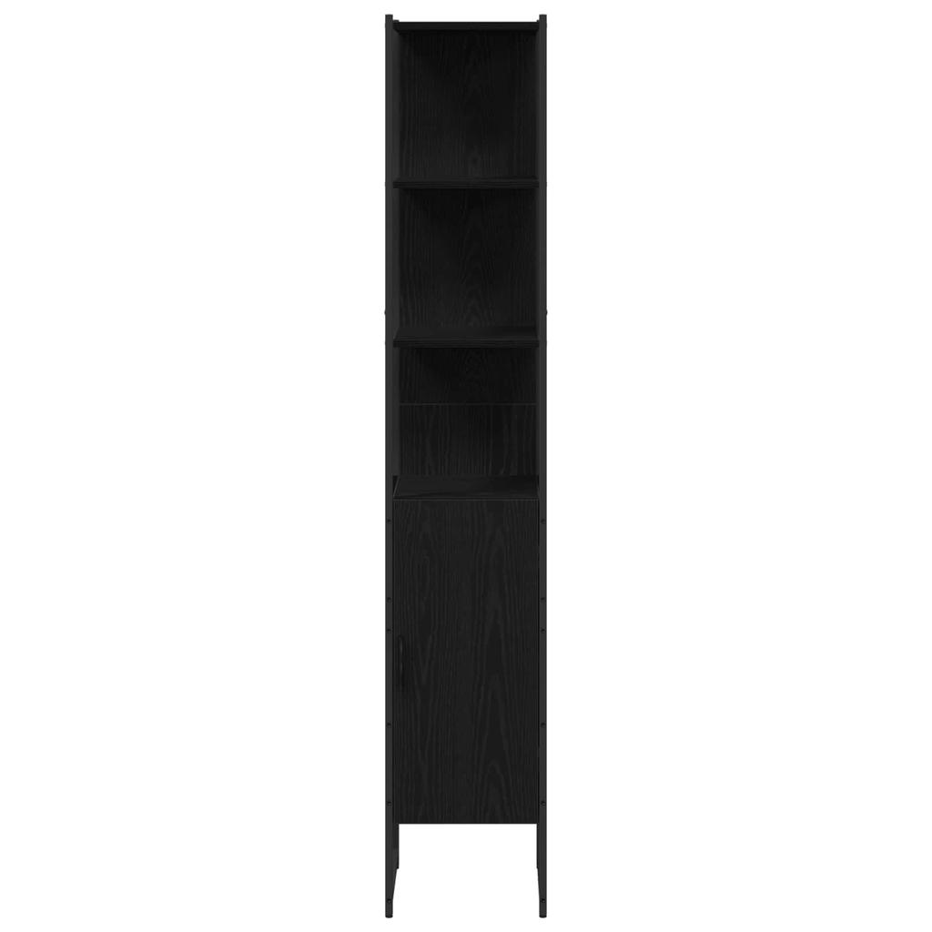 Bathroom Furniture Set with Shelf 4 Pcs Black Particleboard