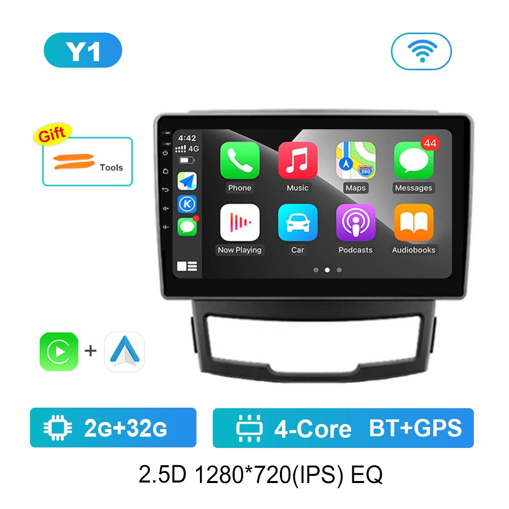 

для SsangYong Korando 3 Actyon 2 2010 - 2013 Автомобильный радиоприемник Мультимедийный проигрыватель 4G GPS Навигация Carplay Android OS WiFi Сенсорный экран