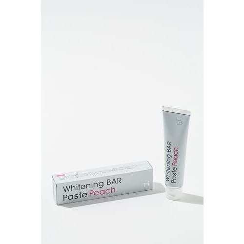 Whitening Toothpaste, Doctor-Approved, Peach Flavor, Made In Japan | WhiteningBAR Paste Peach, Fluoride-Infused, 120g