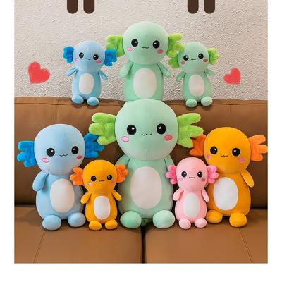 Squishmallows Boneca Salamandra Boneca de Pelúcia Recheada Dinossauro Hexagonal Bonito Axolotl Brinquedo Macio Presente para