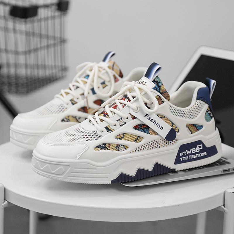 Men'S Shoes Mesh Design Men'S Board Shoes Tide Brand Sports And Leisure Small White Tide Shoes