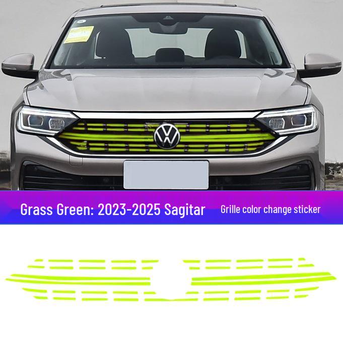 Volkswagen Sagitar 2023-2025 Kühlergrill-Veredelung mit Silbernen Streifen & Schwarzen Paneelen