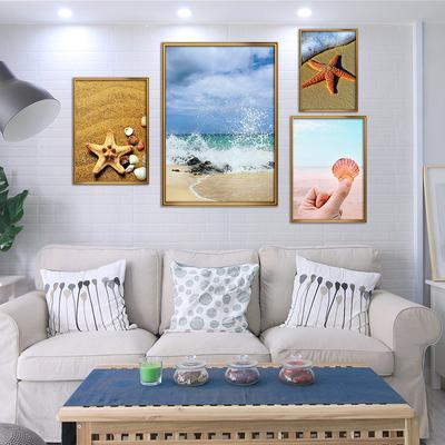 WCIC New Starfish Shell Beach Background Decorative Painting Art Cloth Home Background Wall Decoration Hanging Painting