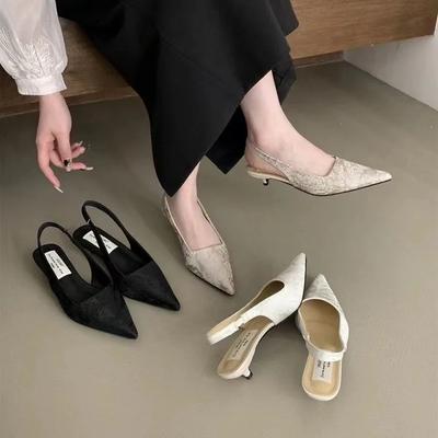 2024 Designer Summer Women Mules Slippers 2024 Elegant Slip On Thick Heel Slides Shoes Ladies Comfort Square Toe Sandalias
