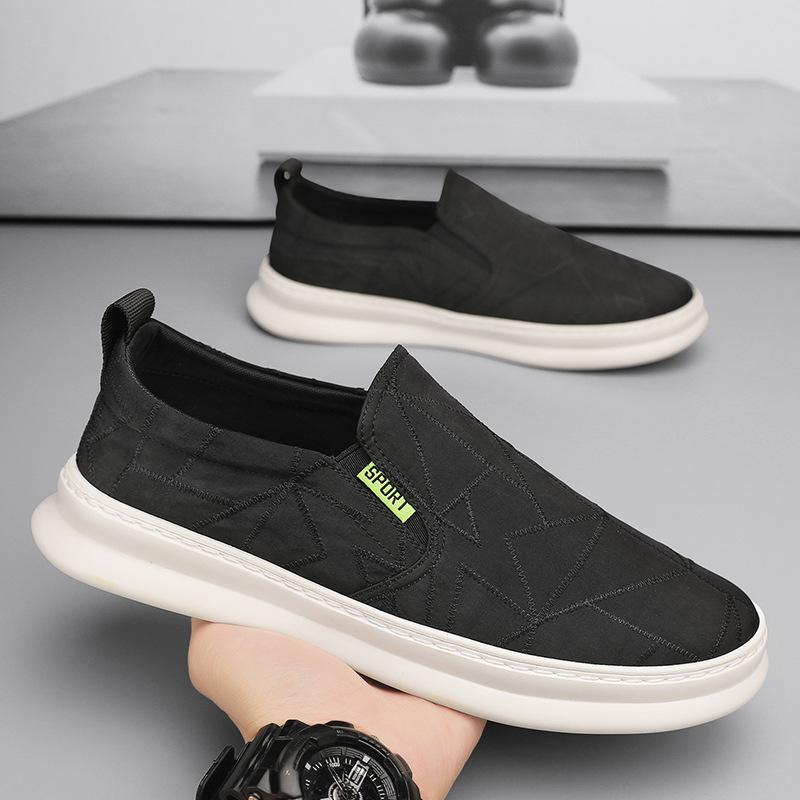 Canvas shoes men's summer breathable casual flat baseplate shoes versatile work shoes one pedal lazy old Beijing cloth shoes