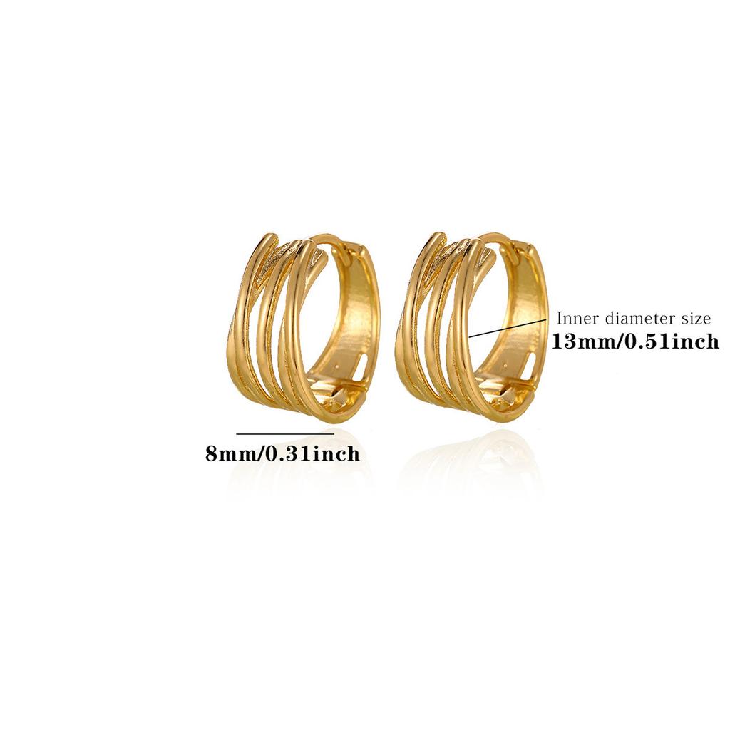 Multi‑Style Stone‑Set Pearl Women Earrings, 18K Gold‑Plated Copper Versatile Temperament Ear Jewelry