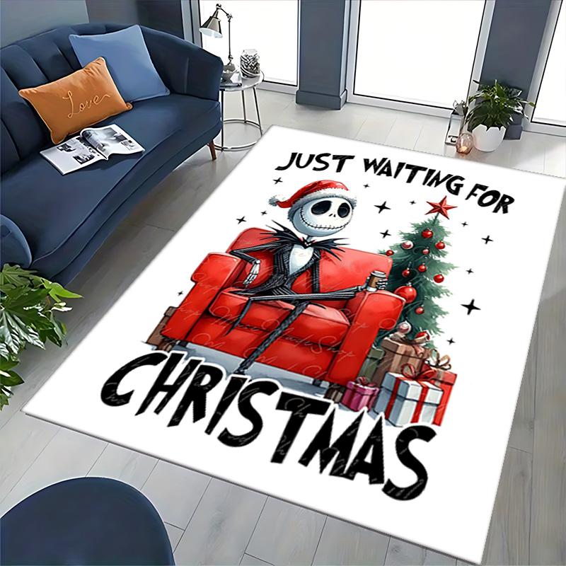 1pc Nightmare Before Christmas Collage Carpet for Playroom Bedroom Living Room Sofa Home Decor,Game Area Rug Non-slip Floor Mat. D7280130