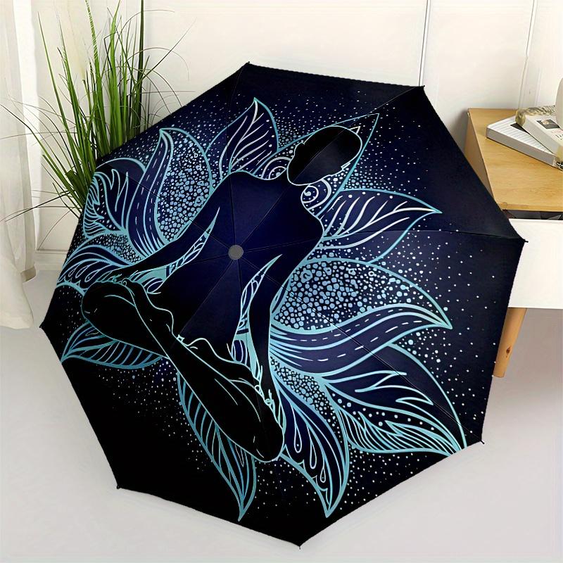 Lotus Meditation: A Peaceful Yoga Pose for Inner HarmonyUmbrella, Portable 3-Fold Compact Umbrella,Christmas Gift ES399