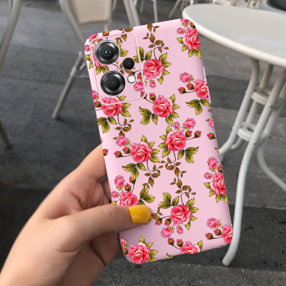 For One Plus Nord CE 2 Lite Phone Case Soft Matte Silcione TPU Back Cover For OnePlus Nord CE2 Lite 5G Mobile Coques Flower Capa