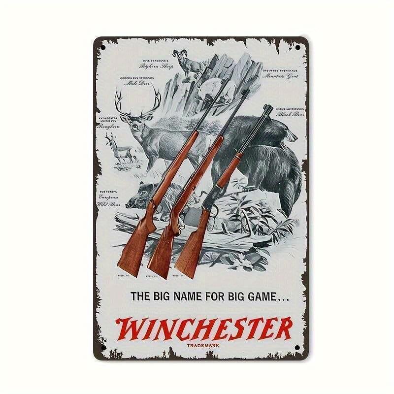 Classic Winchester Vintage Metal Tin Sign () Rustic Wall Art For Man Cave Bar Garage Farmhouse Cafe Decor