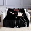 "Dance Silhouette with 'Bad' Design" Patterned flannel blanket perfect for the bedroom living room, sofa, or a little nap