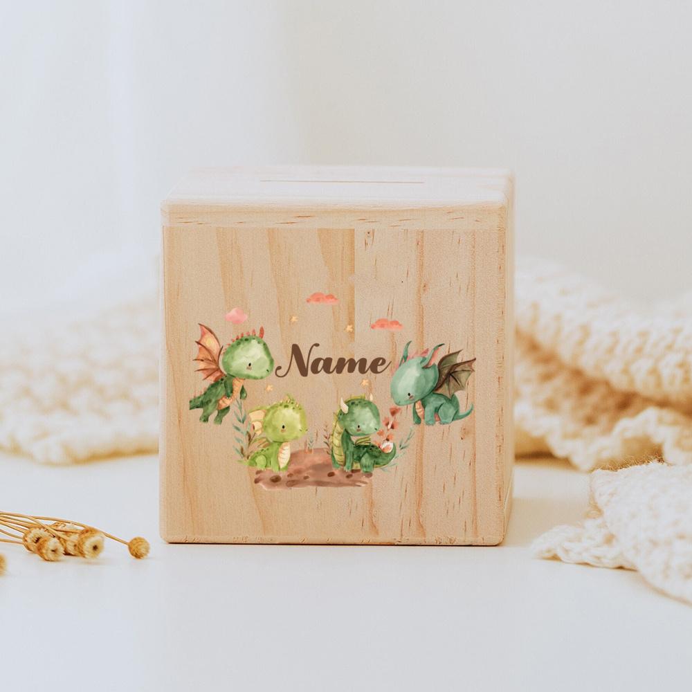 Personalized Wooden Piggy Bank for Kids, Personalized Animal Piggy Bank, Custom Name Gift for Toddler, Unique Birthday Gift