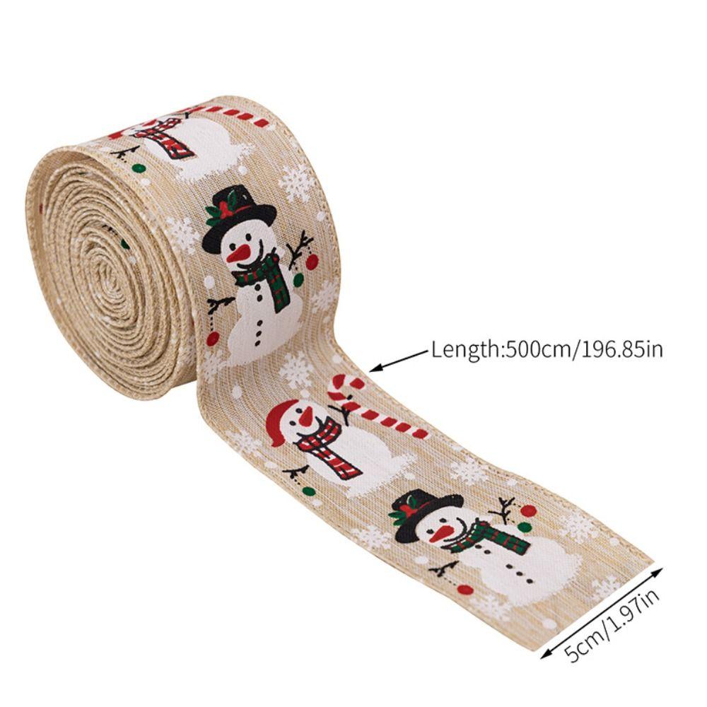 New 500cm 5 yards Christmas Ribbon Crafts Bow Cloth Satin Ribbons Burlap Ribbon for Decorating Christmas