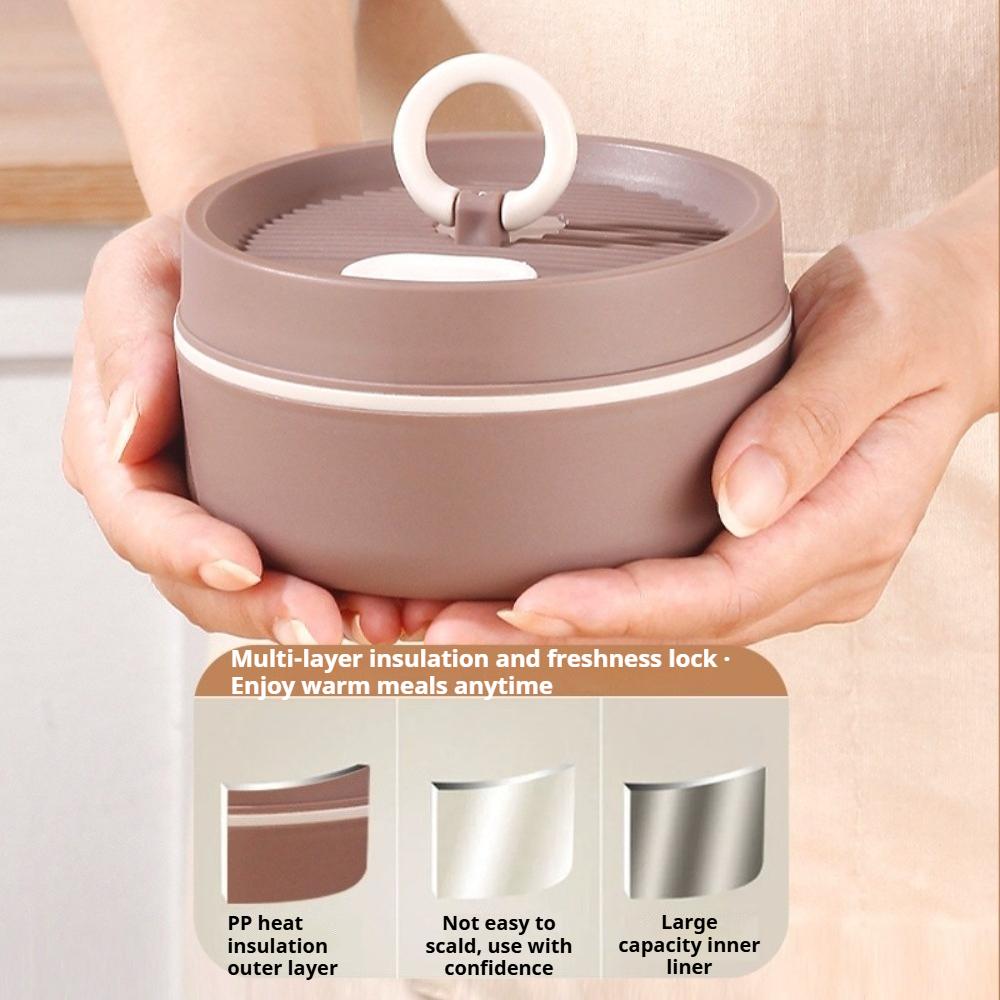 1Pcs Portable Lunch Box Stackable Leakproof Container Microwave Heating Round Shape Food Container For Office School