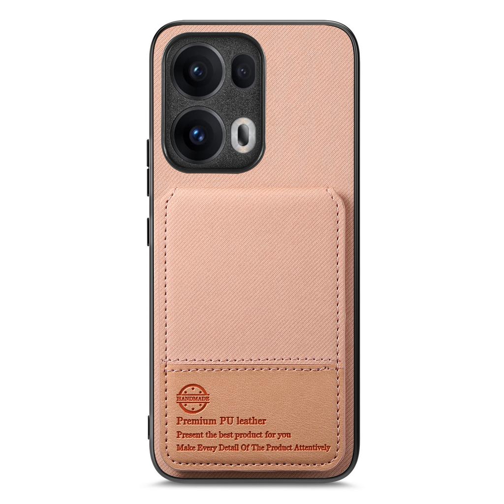 For Oppo Reno13 Pro 5G Case Cloth Texture Leather+PC+TPU RFID Blocking Phone Cover with Card Holder