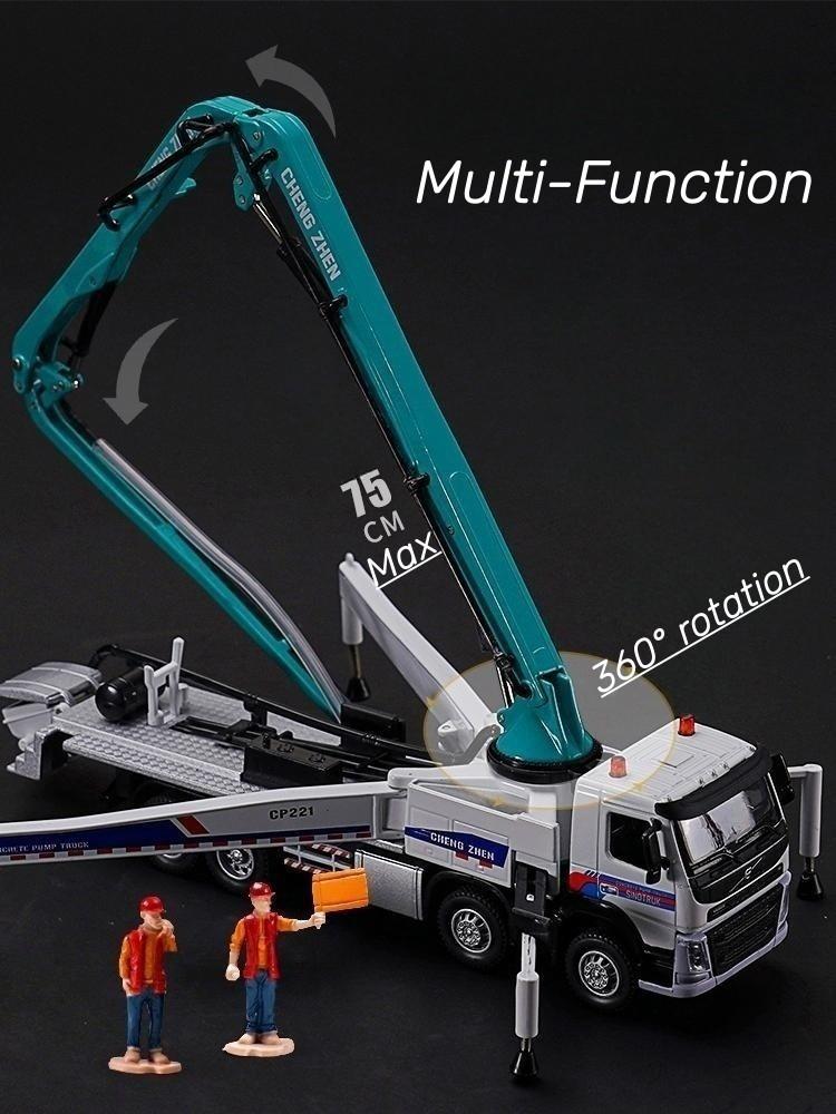1/50 Volvo Betonpumpen-LKW Spielzeugauto Diecast Metall Fahrzeugmodell Pull-Back Sound & Licht Miniatur Sammlung Geschenk Für Jungen Kind