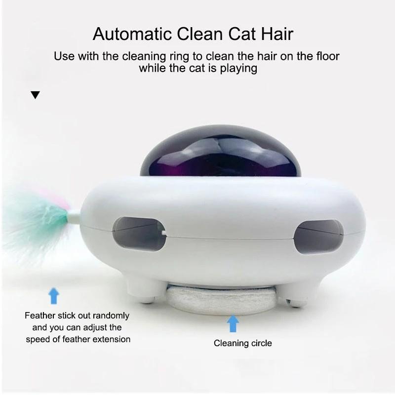 Cat Toys Kittens Cat Interactive Activity Electric Crazy Toys Intelligent USB Rechargeable Pet Toys Automatic Feather Teaser