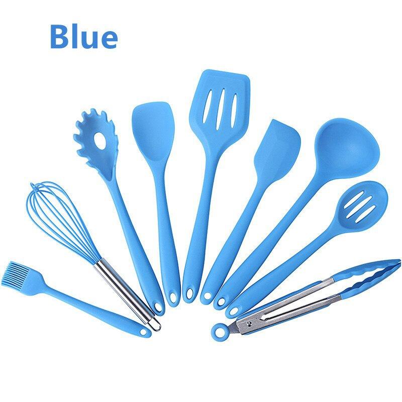 10-piece Color Boxed Silicone Kitchenware  Non-stick Cookware Set Kitchen Tools Baking Utensils Cooking Tools Set
