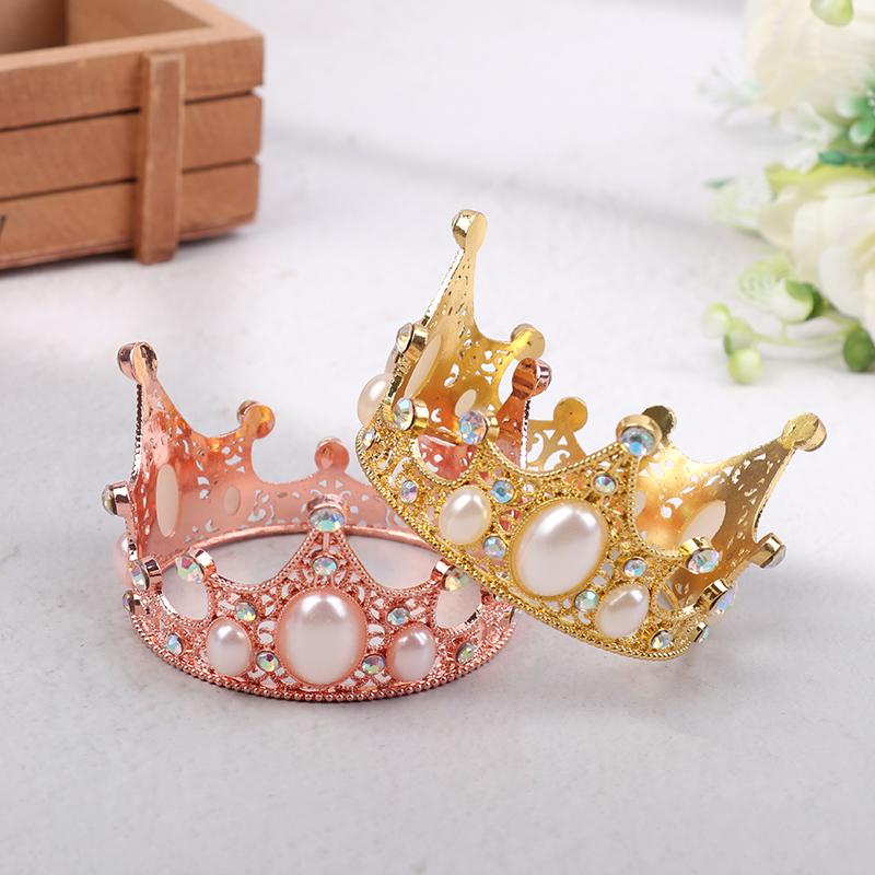 Mini Metal Crown Model Toys Ornaments Decorating Cotton Doll Retro Crown Headwear For Baby Doll Dress Fashion Doll Accessories