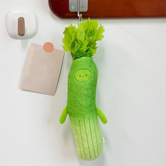 Cute Vegetable Plush Pendant Keychain Creative Cartoon Tender Celery Shape Doll Soft Plush Keyring Backpack Pendant