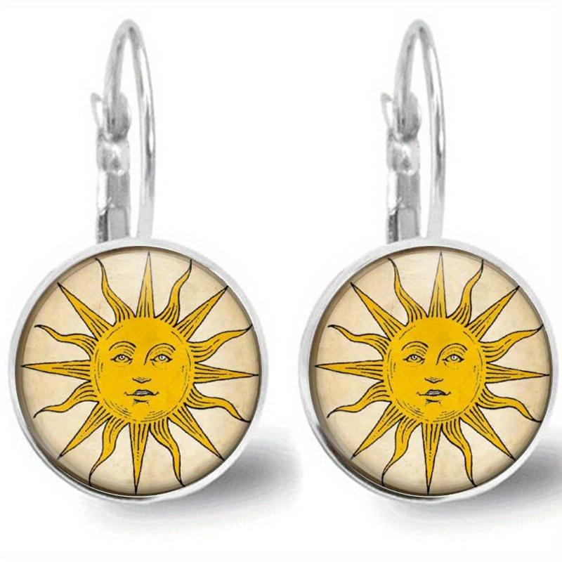 Fashion Earring Y2K Vintage Marigold Time Gem Flower Ear Buckle