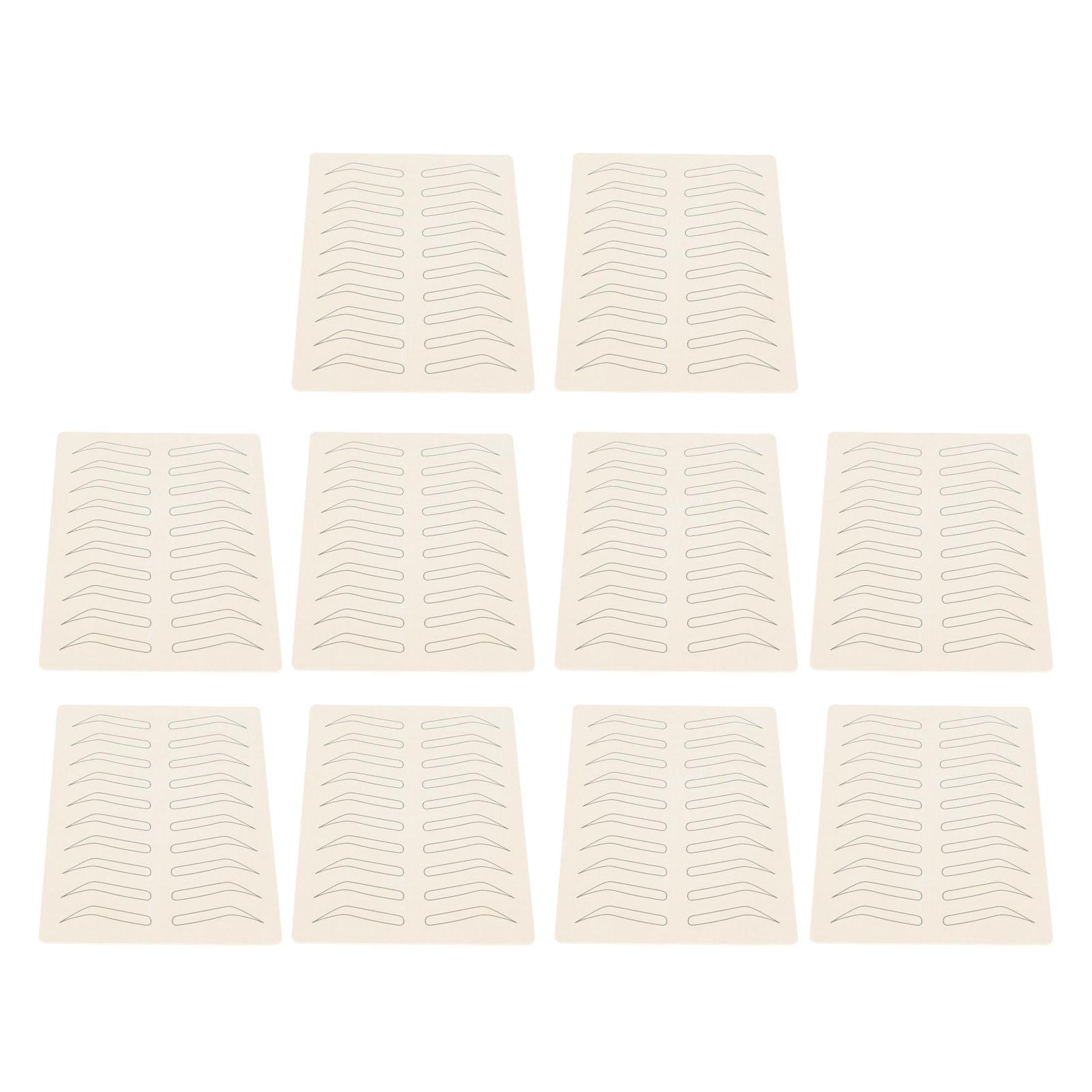 

10 шт. Силиконовая кожа для практики микроблейдинга, толщина 1 мм, односторонний рисунок, черные чернила, без чернил