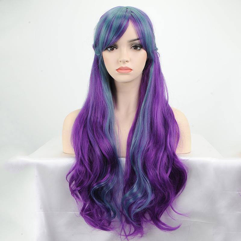 New Chemical Fiber Temperament Harajuku Series High Temperature Silk Japanese Wave Roll Women'S Face Trimming Long Wig Headgear