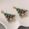 Exquisite Legierung Emaille Weihnachtsbaum Ohrstecker mit Diamanten - Nischen Design für Damen