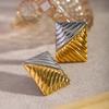 Handmade Gold Silver Geometric Studs Earrings Comfortable Ear Accessories Alloy Jewelry for Women Daily Or Party Wear