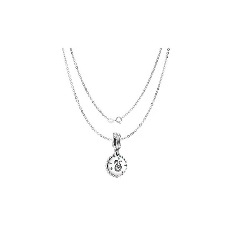 Pandora Harry Potter Series Slytherin Pendant Silver#Slytherin# Pendant + plain chain