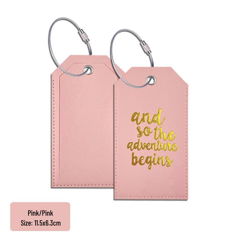Double-Sided Leather Luggage Tag with Signature Paper Insert