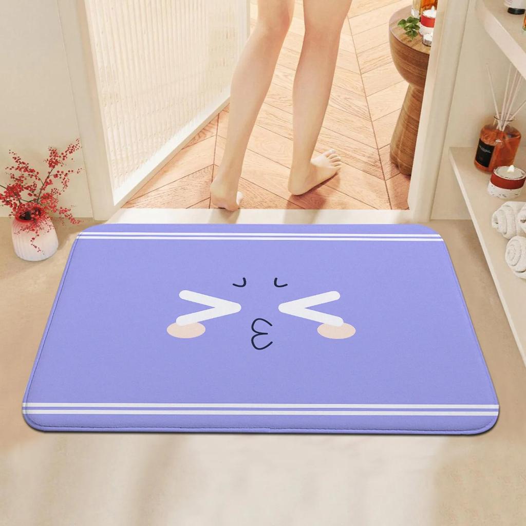 Cartoon Face Carpet Mat Rug Home Decoration Cute Expression Pattern Kids Room Bedroom Floor Mat Home Door Mat Welcome Mat