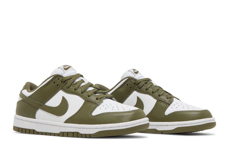 Women's Sneakers Nike Dunk Low Medium Olive (Women's) White/Medium Olive-White