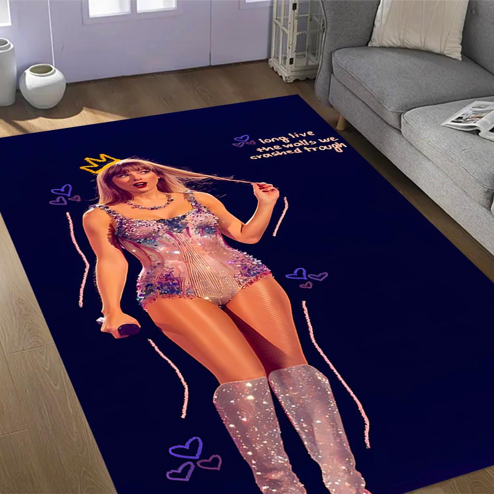 Taylor Swift Themed Anti-Slip Rugs - Polyester Home Decor, Suitable for Bedrooms, Living Rooms, Doorways, Studios, and Decorations