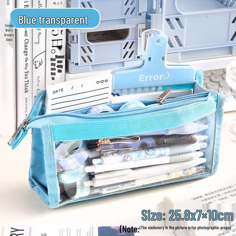 

Прозрачный пенал большой вместимости для девочек-подростков