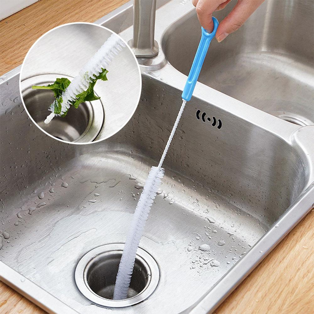 71cm Flexible Cleaning Brush Sink Overflow Drain Unblocker Cleaner Kitchen Tools Steel Bathroom Shower Cleaner Hair Removal