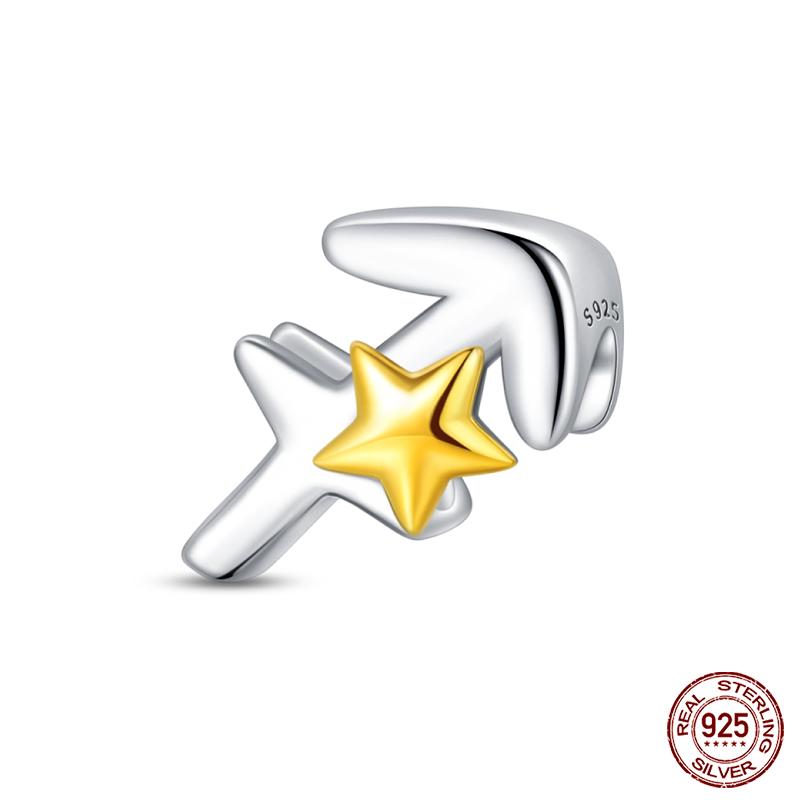 Copper 12 Constellations Charms Golden Star Zodiac Beads Fit Qikaola Original Bracelets Diy Birthday Jewelry Gifts