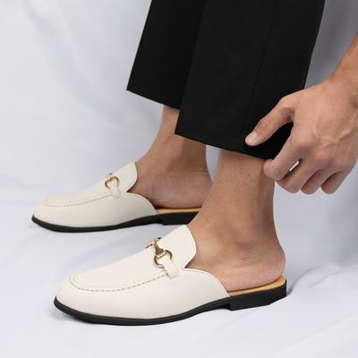 2025 New Original Designer Summer Flats Leather Men Mules Shoes Men All-match Slippers Retro Soft Anti Slip Casual Shoes for Men