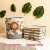 Cartoon Embroidered Fabric Toy Organizer & Laundry Basket