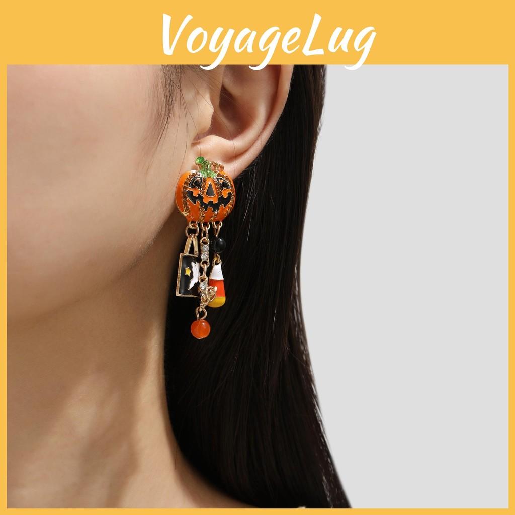 Pumpkin Stunning Halloween Ghost Earrings With Elegant Tassels And Sparkling Zircon Women For