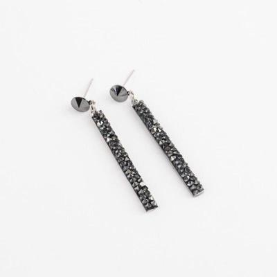 Women's Line Rhinestone Cubic Zirconia Earrings