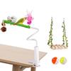 Fun Chewing Rope Rest Place Standing Perch Toy Set with Swing For Parakeets Lovebirds Pet Bird Exercise Playgrounds Toy