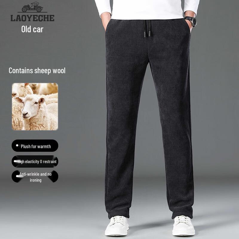 

Men s Wool Blend Corduroy Fleece-Lined Straight-Leg Casual Pants 5XL